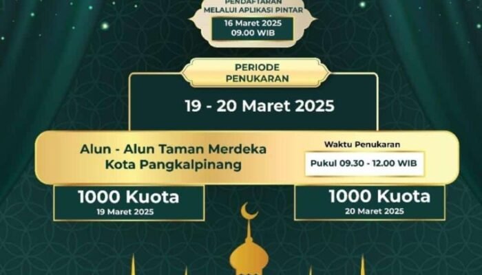 jadwal penukaran uang baru di Pangkal Pinang dan cara daftar Aplikasi Bank Indonesia