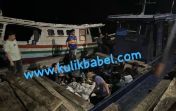 Tim Gabungan Polda Babel Gagalkan Penyelundupan Timah di Selat Nasik Kab. Belitung yang rencananya akan berlayar menuju ke luar Provinsi Babel